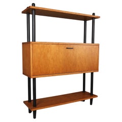 Midcentury Dutch design cabinet ‘Stokkenkast’ wall unit Willem Lutjens, 1950s