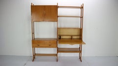 Midcentury Dutch Modern Freestanding Room Divider- Shelve Unit In Oak, 1950s