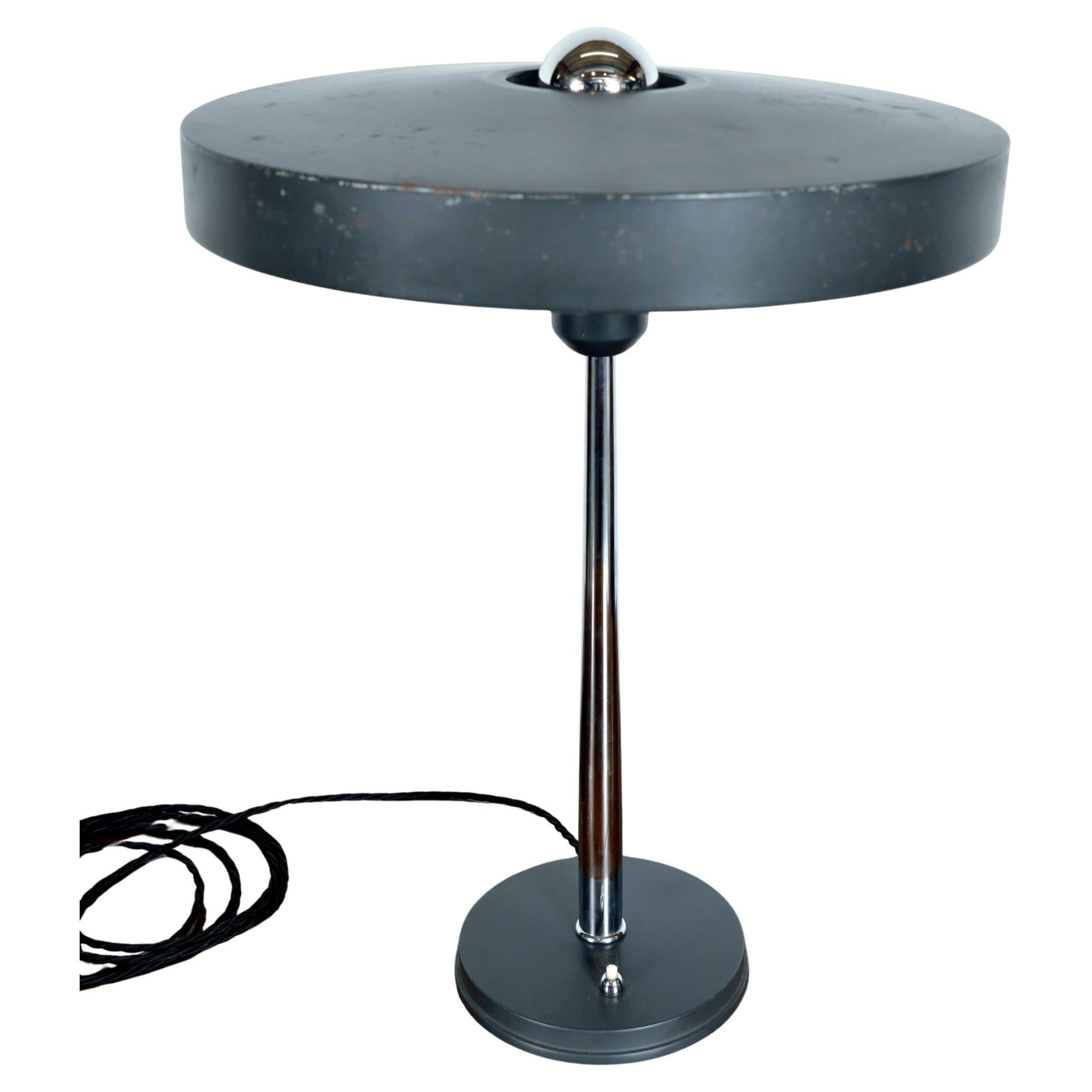 Lámpara de sobremesa Philips Timor 69 Gris de mediados de siglo de Louis Kalff 1960 OVNI