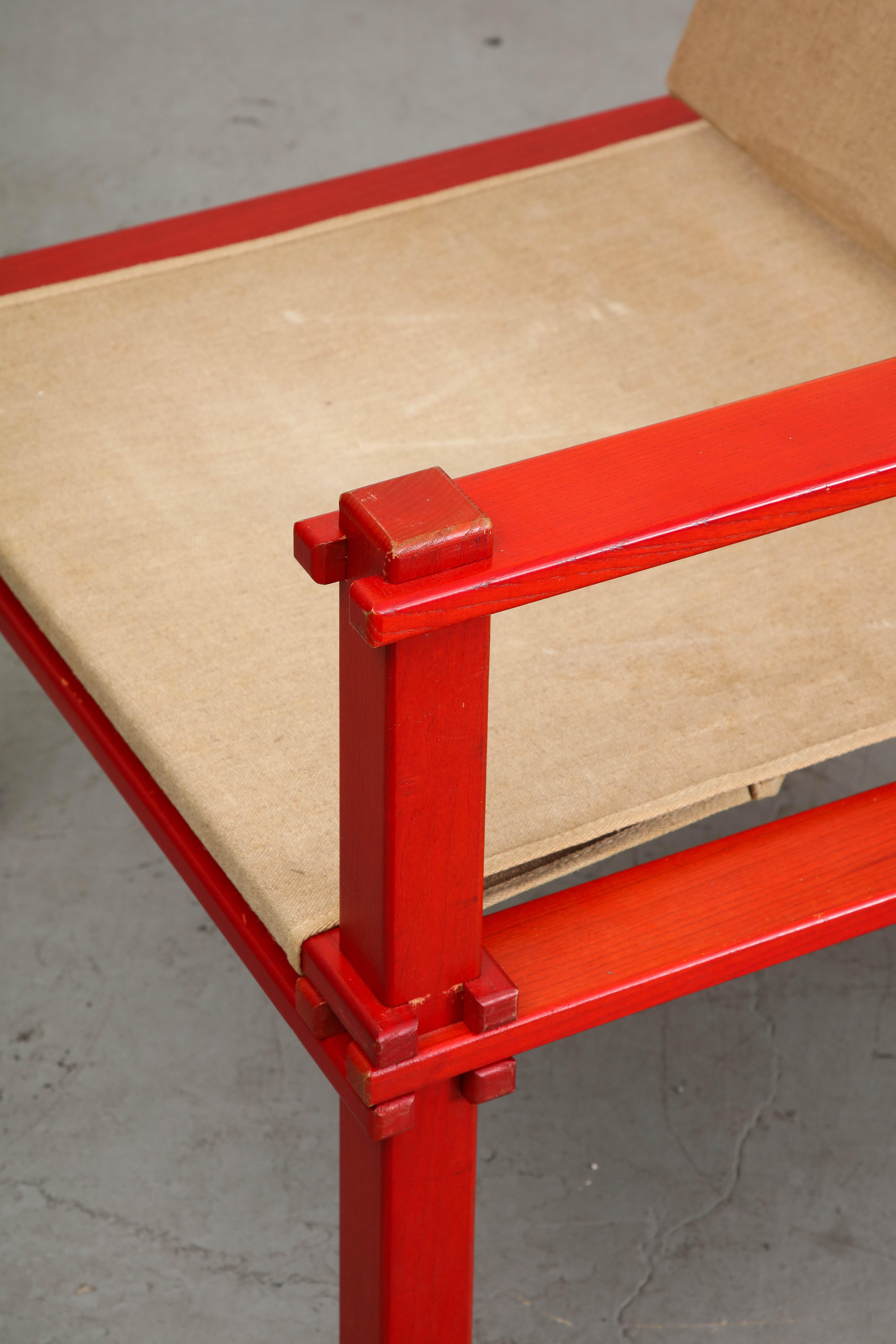Midcentury Dutch Red Lacquered 