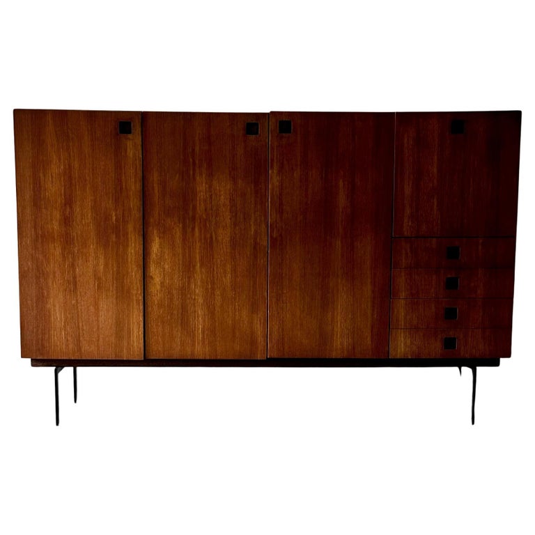 Midcentury Dutch Wooden Sideboard For Sale at 1stDibs