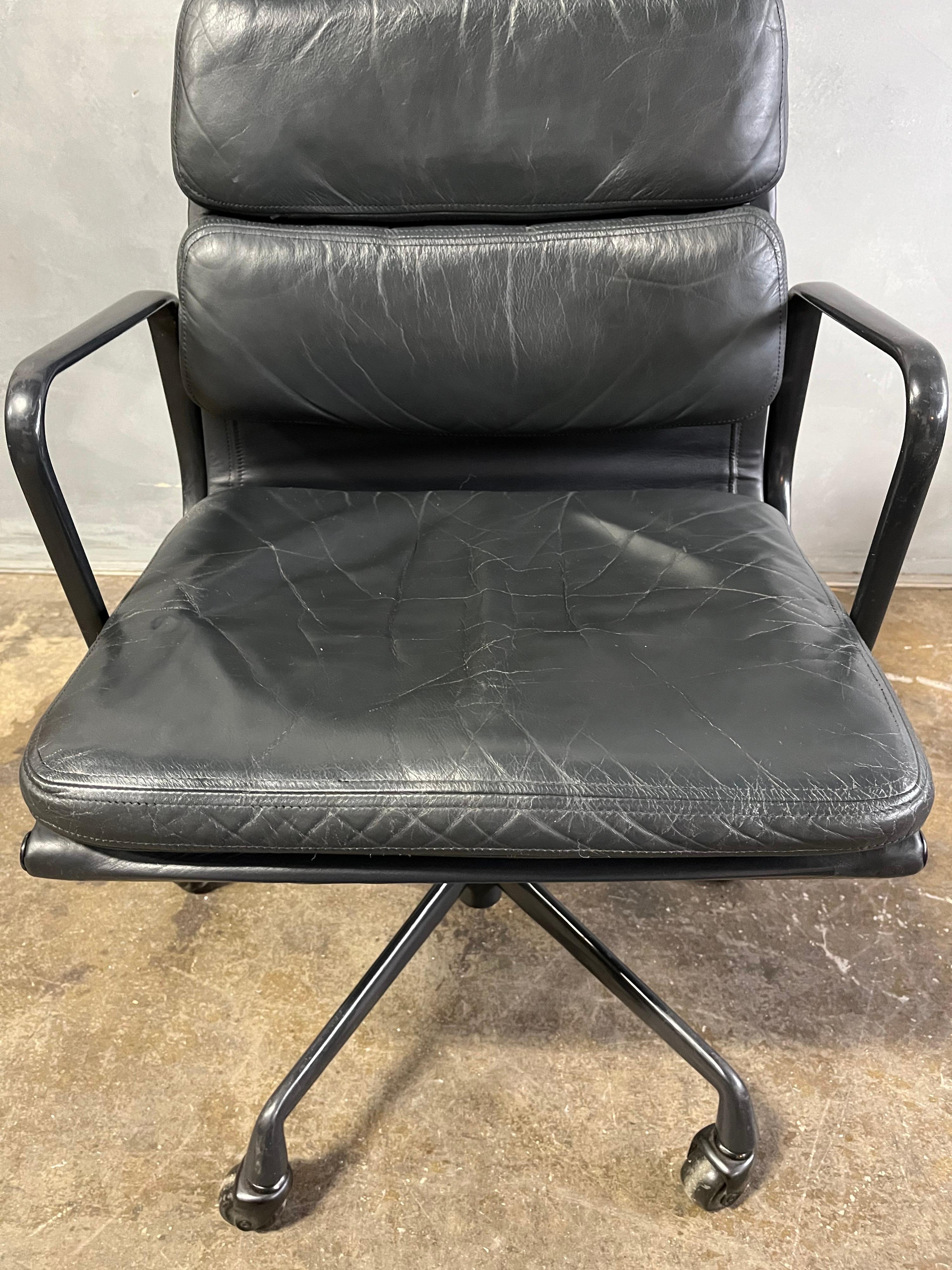 Mid-Century Eames High Back Soft Pad Chair for Herman Miller 3