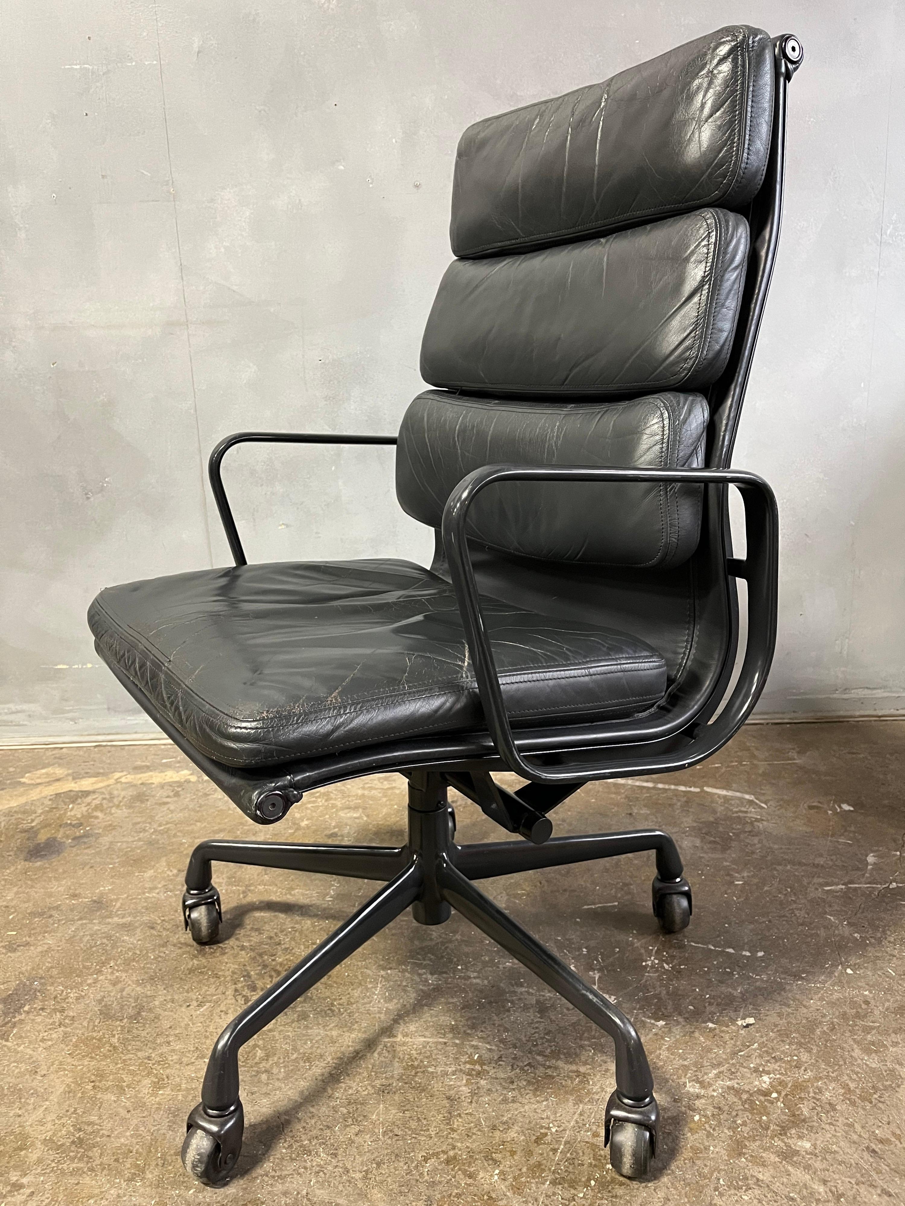 Mid-Century Modern Mid-Century Eames High Back Soft Pad Chair for Herman Miller