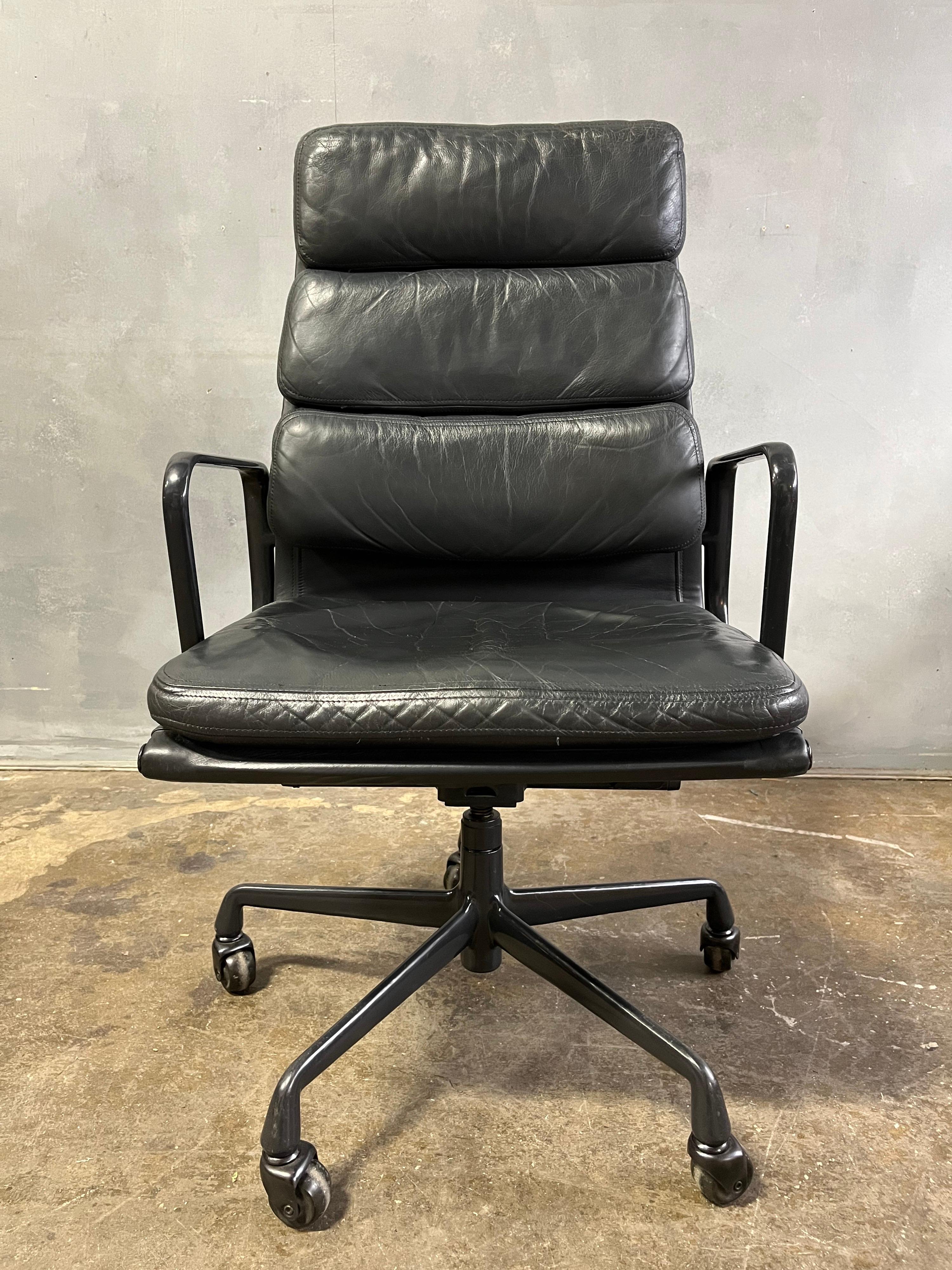 Mid-Century Modern Mid-Century Eames High Back Soft Pad Chair for Herman Miller