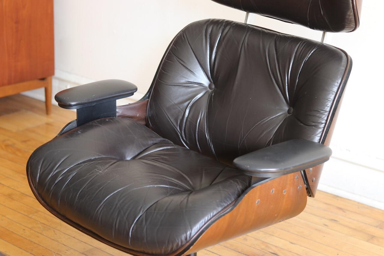 Midcentury Eames Style Plycraft Lounge Chair and Ottoman 3