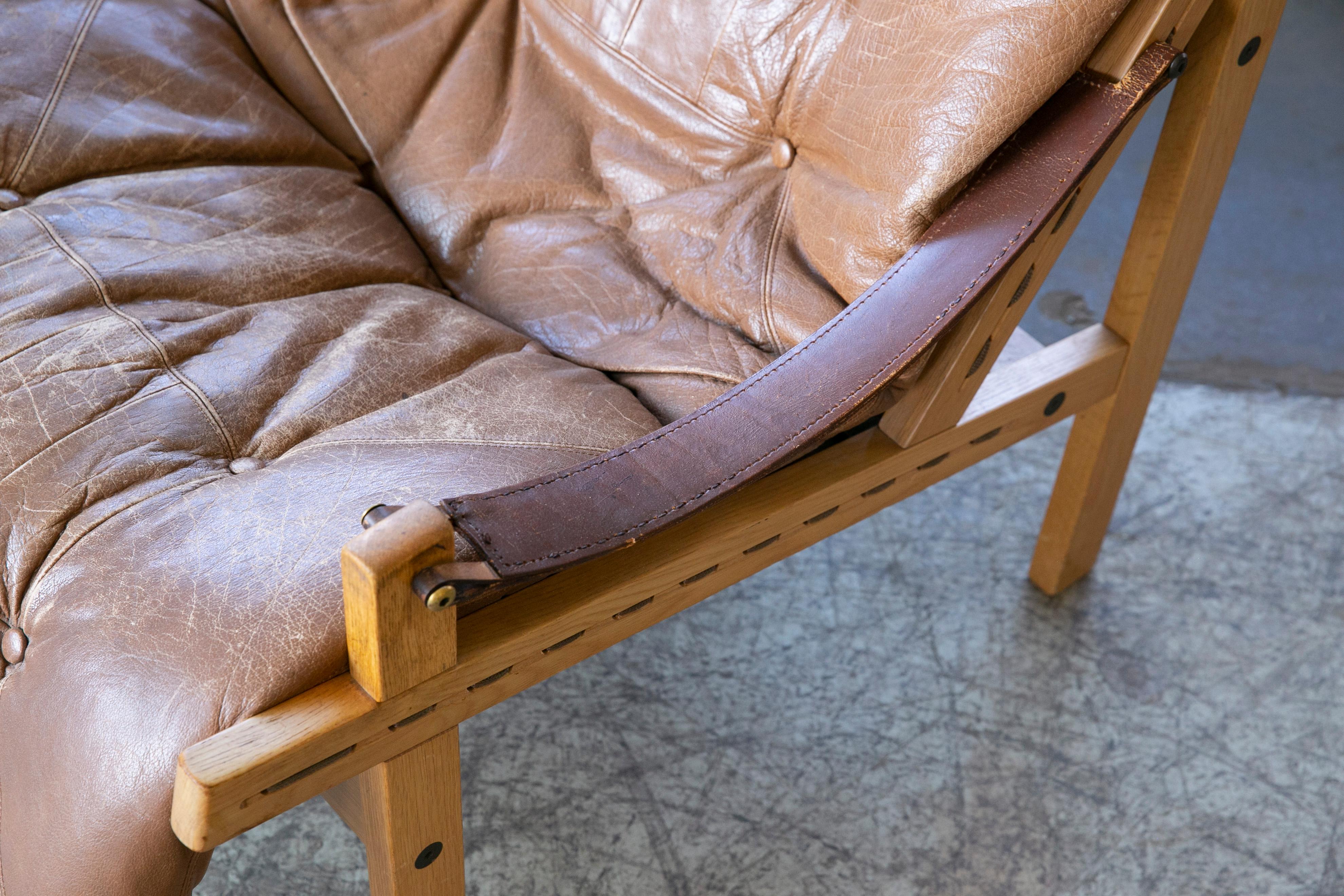 Leather Mid-Century Easy Chair Model Hunter by Torbjørn Afdal for Bruksbo, Norway