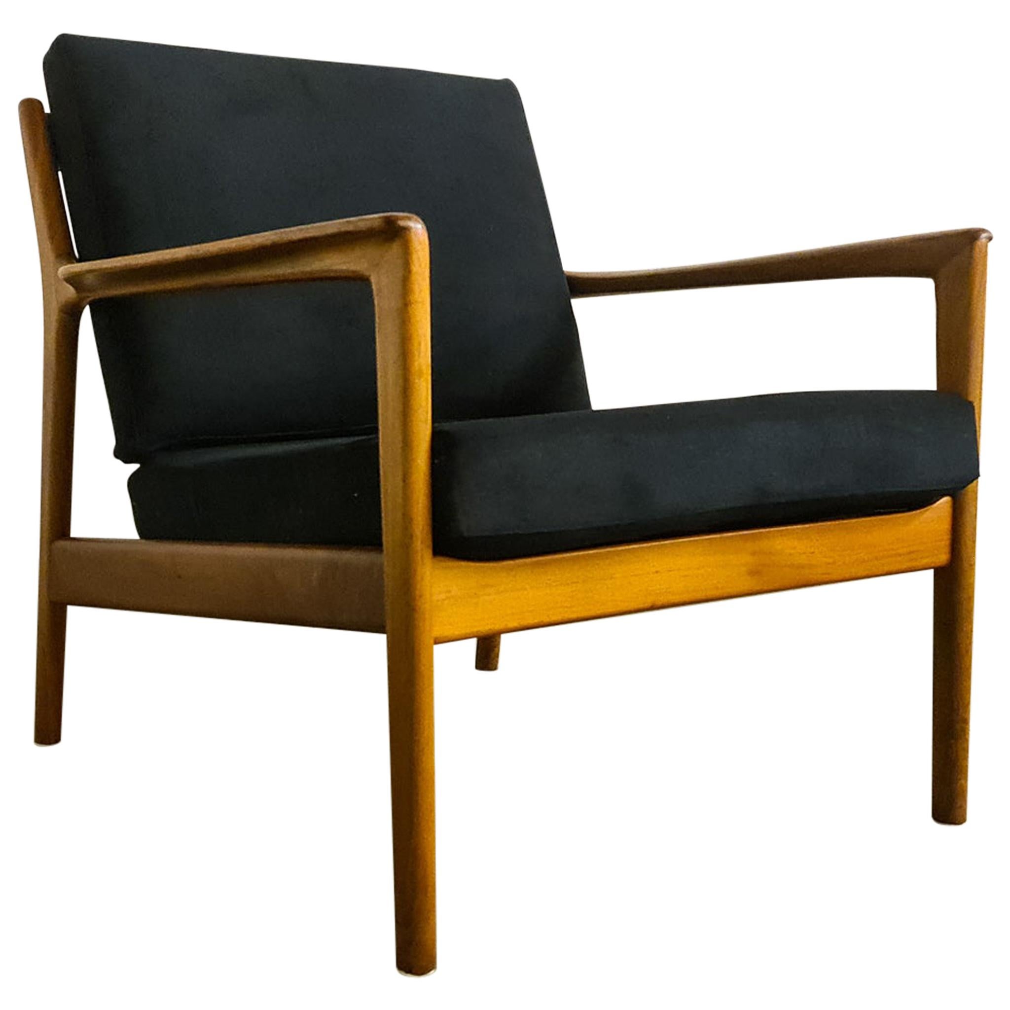 Midcentury Easy Chair Walnut "USA 75" Folke Ohlsson, DUX, Sweden For Sale