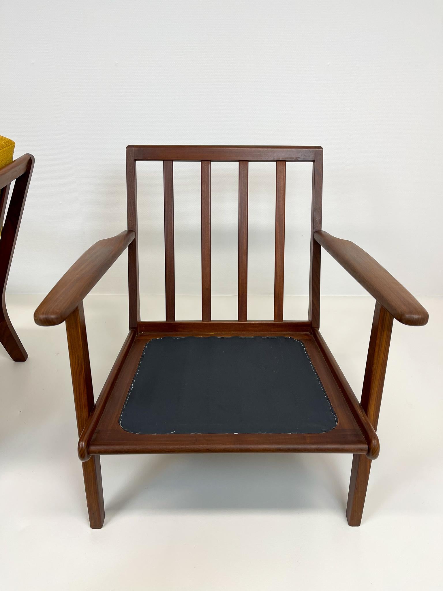 Midcentury Easy Chairs Model Ge-88 Massive Teak Wood GETAMA, Denmark, 1960s 9