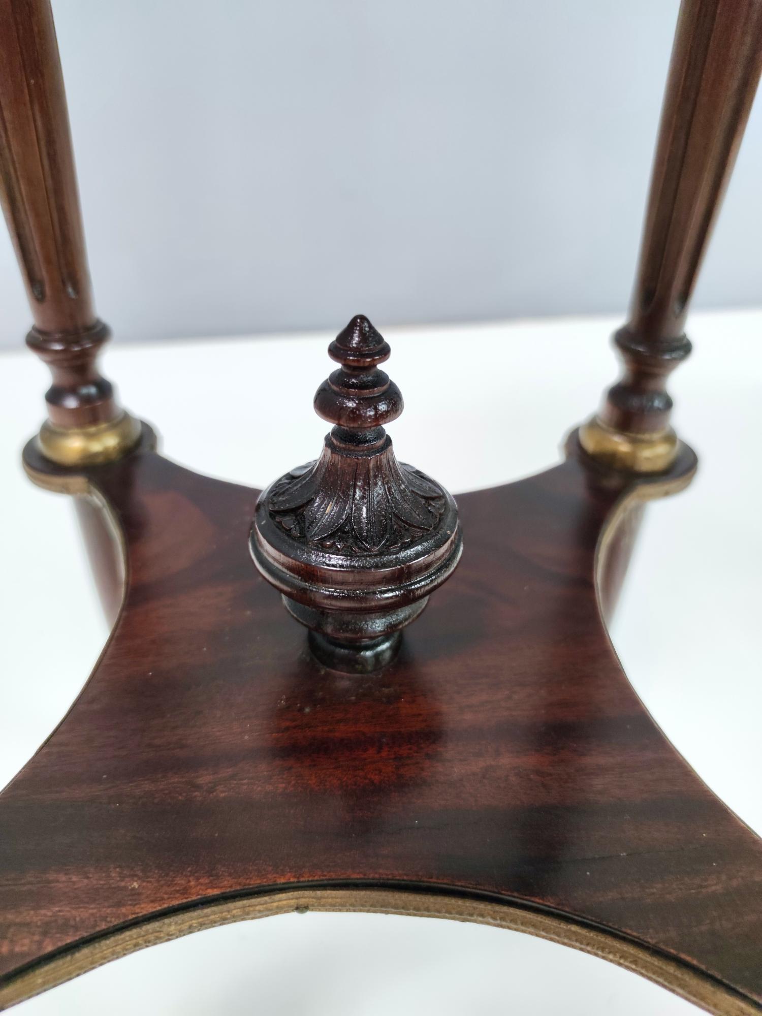 Vintage Ebonized Beech Gueridon with a Broccatello Marble Top, Italy For Sale 3