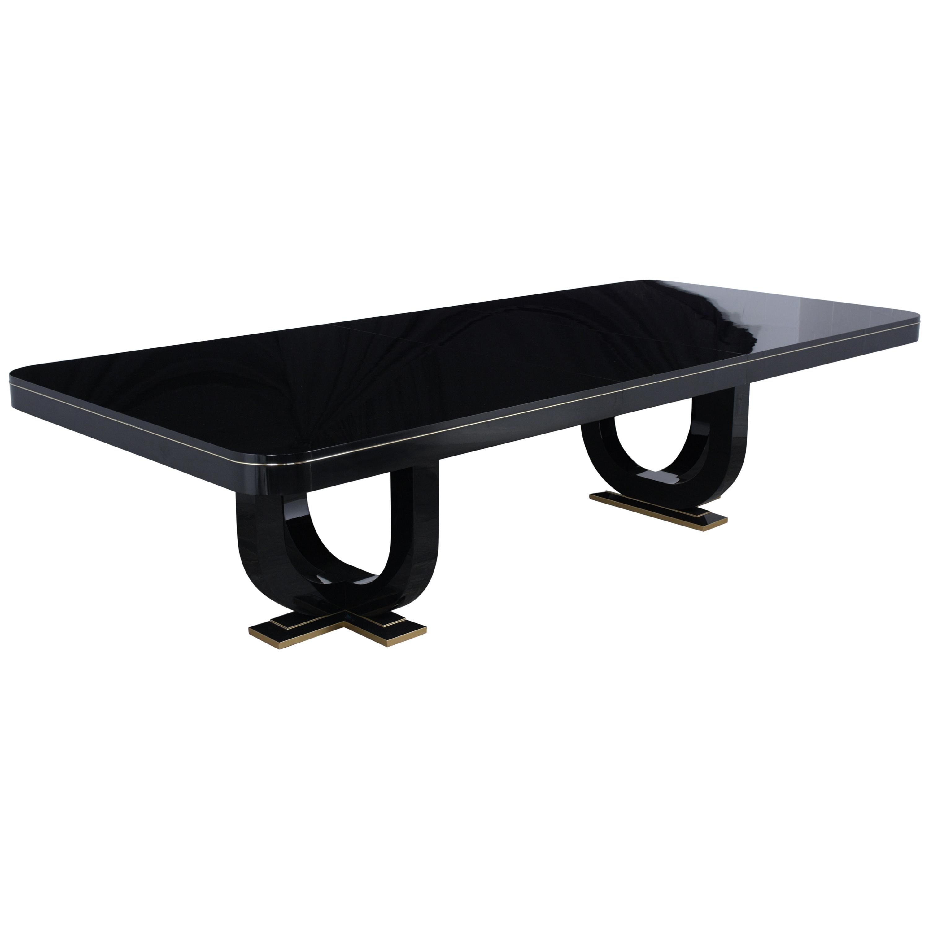 Vintage Modern Extendable Ebonized Dining Table