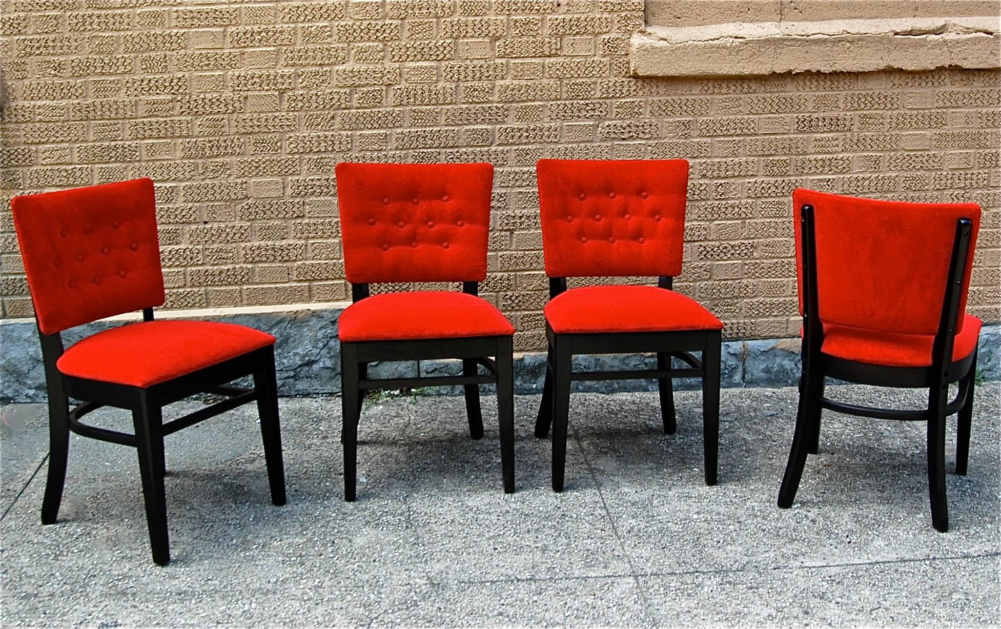 Mid-Century Modern Midcentury Ebonized Oak Café Dining Chairs