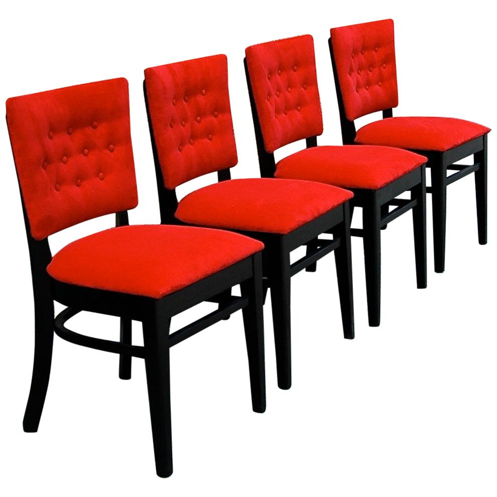 Midcentury Ebonized Oak Café Dining Chairs