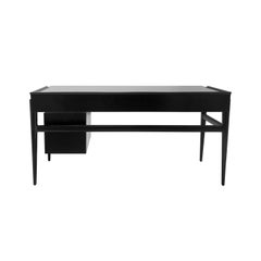 Midcentury Ebonized Wood Desk in the Manner of Gio Ponti