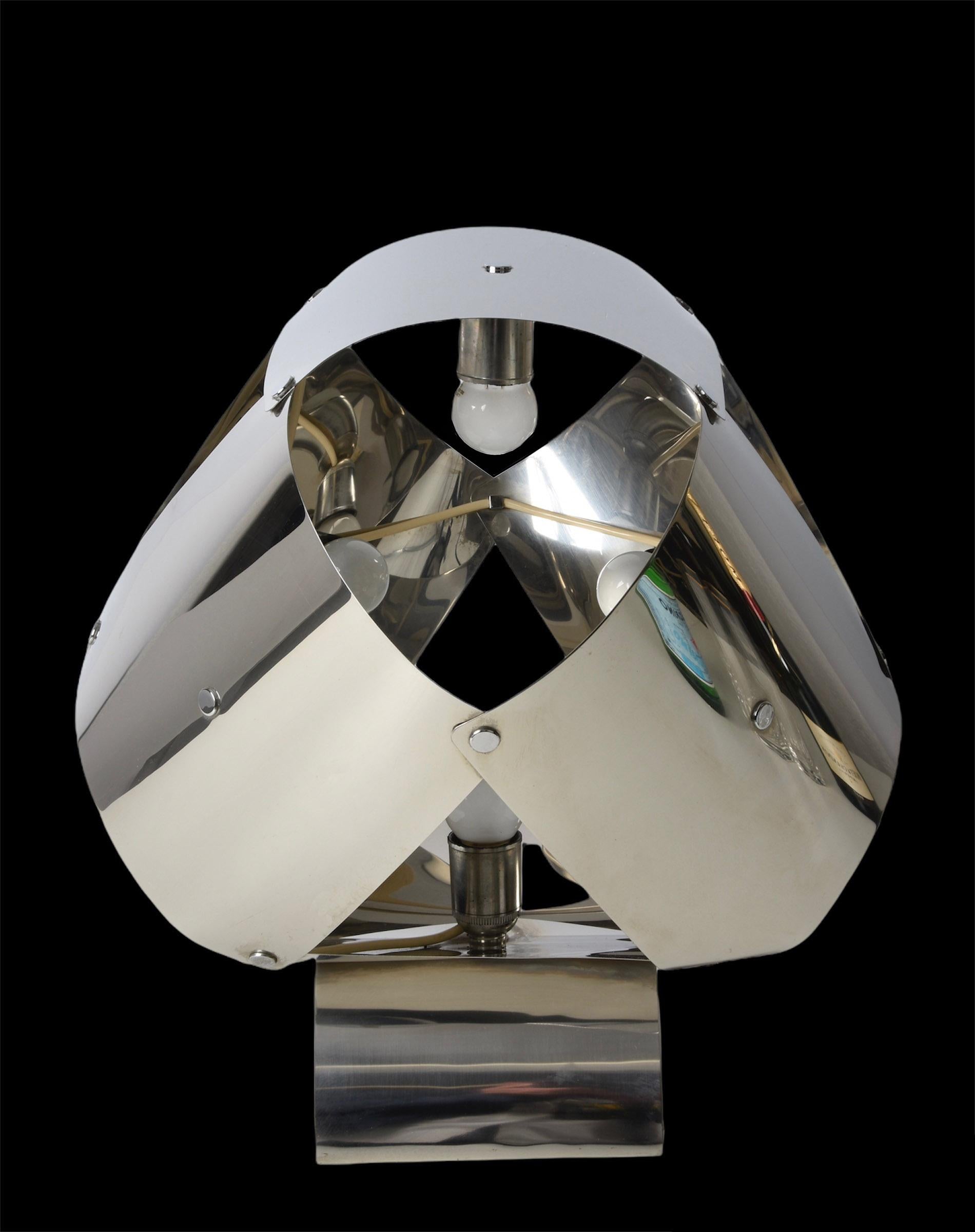 Midcentury Edera Radici ‘Avant Garde’ Steel Italian Table Lamp for Sagim, 1970 For Sale 12