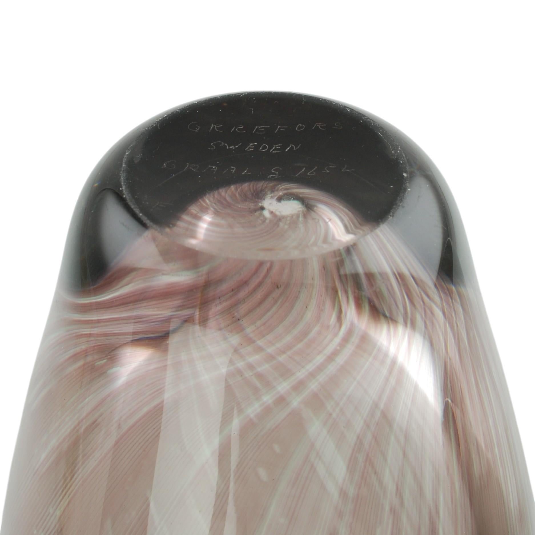 Vase en verre à grappes Edvin Öhrström pour Orrefors Suède, milieu du siècle dernier en vente 3