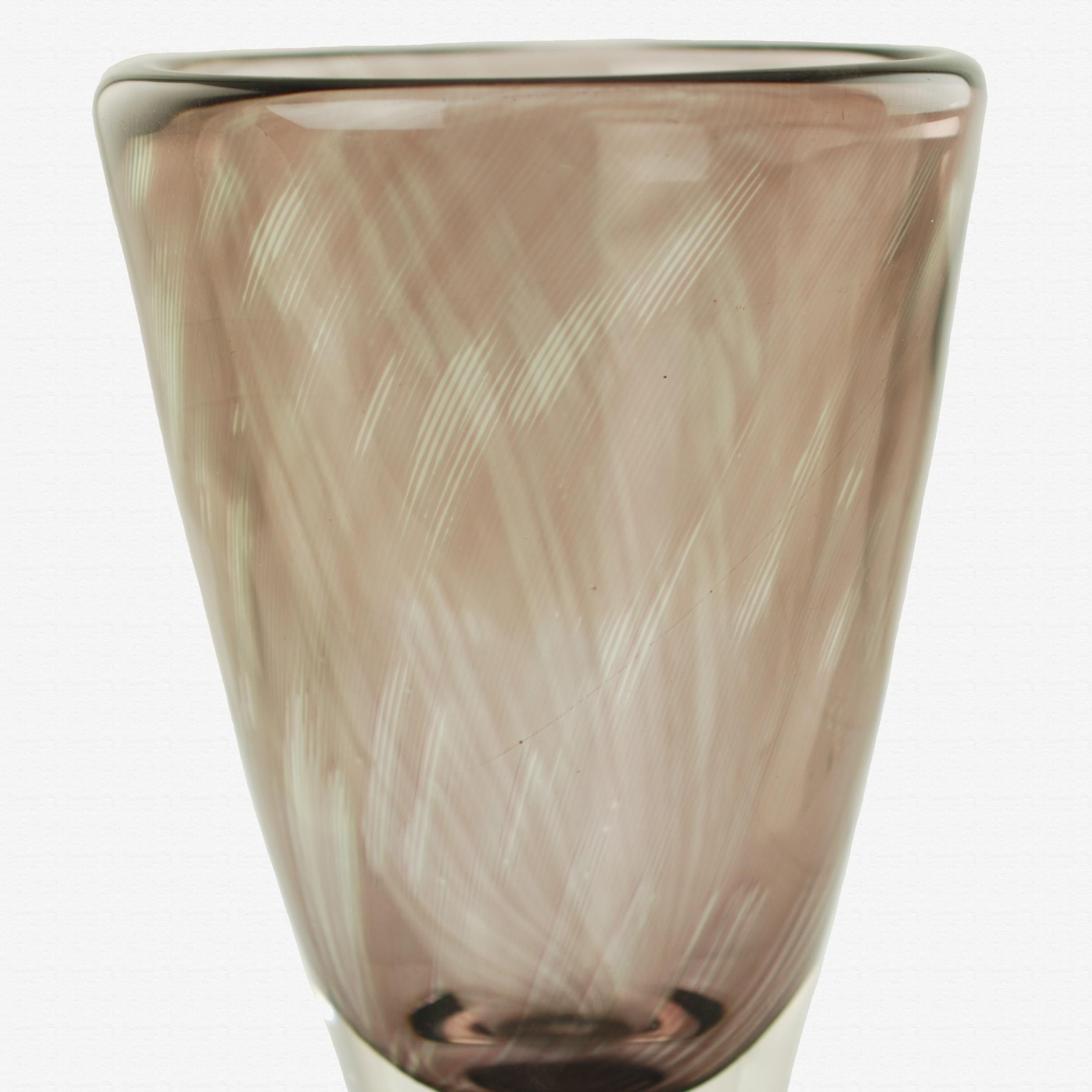 Mid-20th Century Midcentury Edvin Öhrström for Orrefors Sweden Graal Glass Vase For Sale