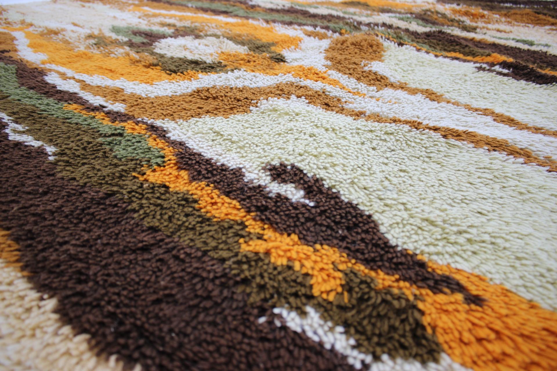 Mid-Century Modern Midcentury Ege Rya Scandinavian Abstract Rug / Carpet, 1970s For Sale
