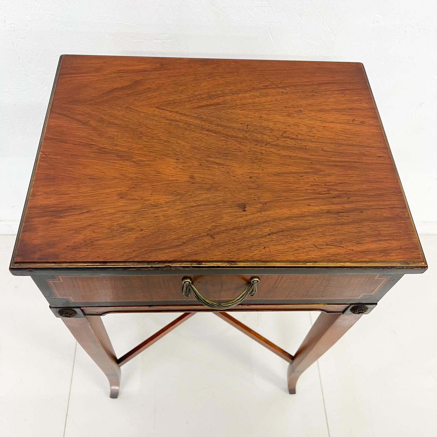 Wood 1950s Midcentury Elegant Landstrom Furniture Neoclassical Nightstand with Drawer
