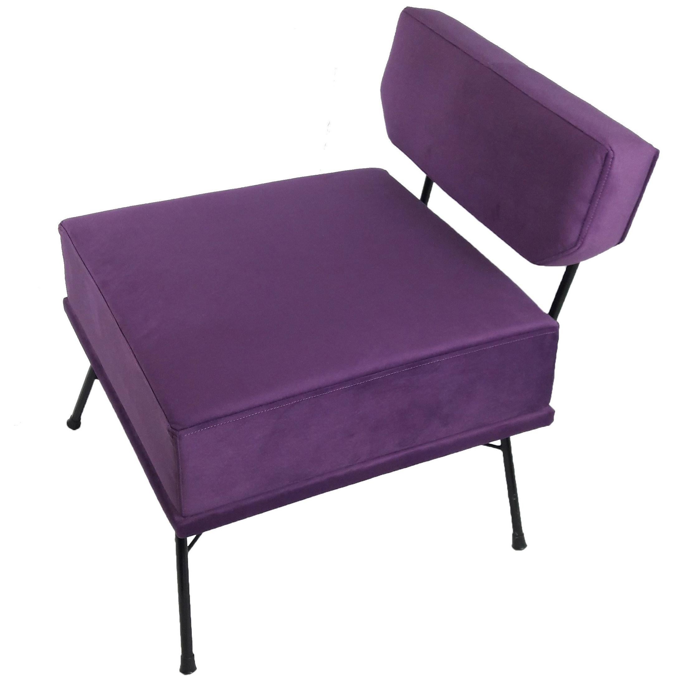 Midcentury Elettra's Style Italian Violet Armchair, 1950s im Angebot