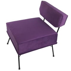 Midcentury Elettra's Style Italian Violet Armchair, 1950s