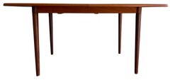 Midcentury Elliptical rounded Teak Expandable Dining Table '2' Leaves Beautiful