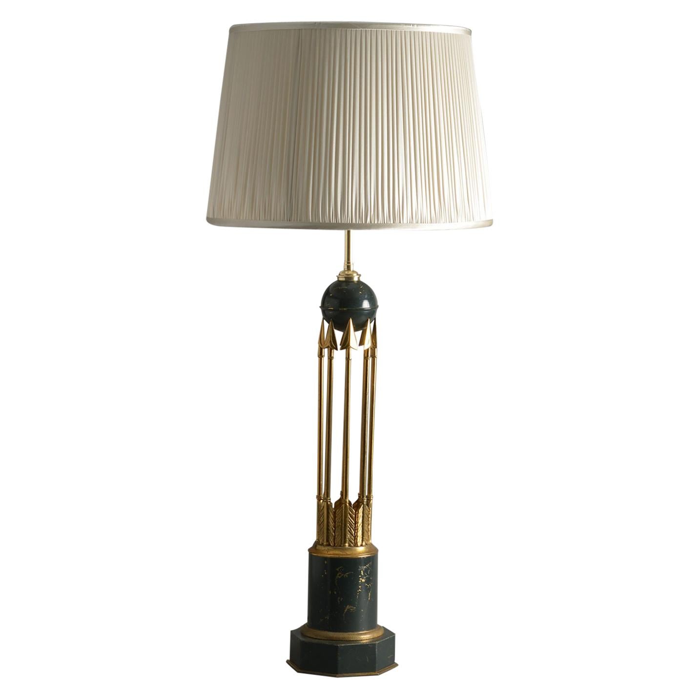 Midcentury Empire Style Arrow Lamp Base For Sale