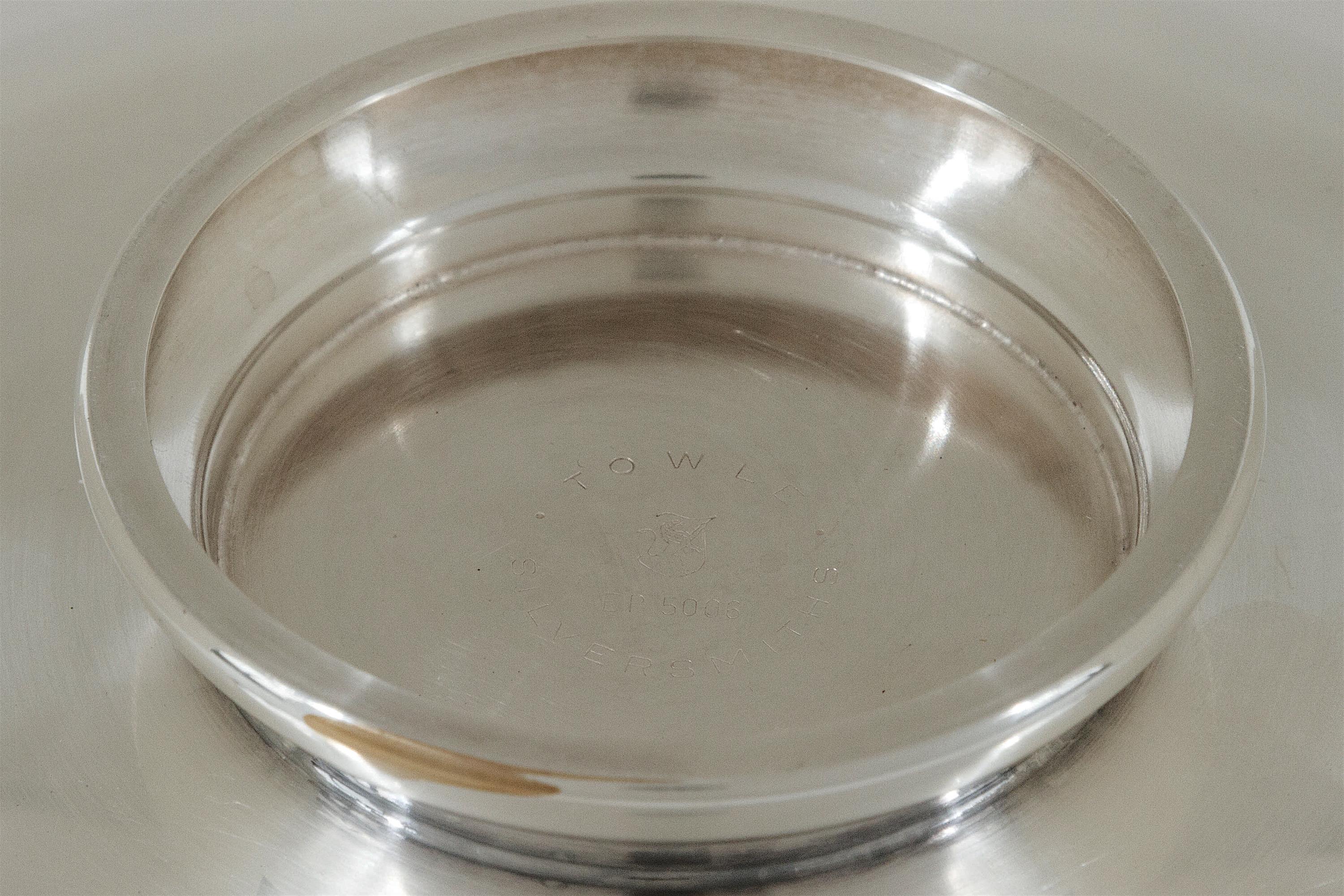 Mid-Century Modern Midcentury Towle Silversmiths Enamel and Silver Plate Tazza Dish