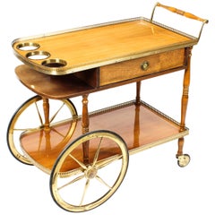 Midcentury English Birchwood Hostess Trolley Dry Bar 20th Century