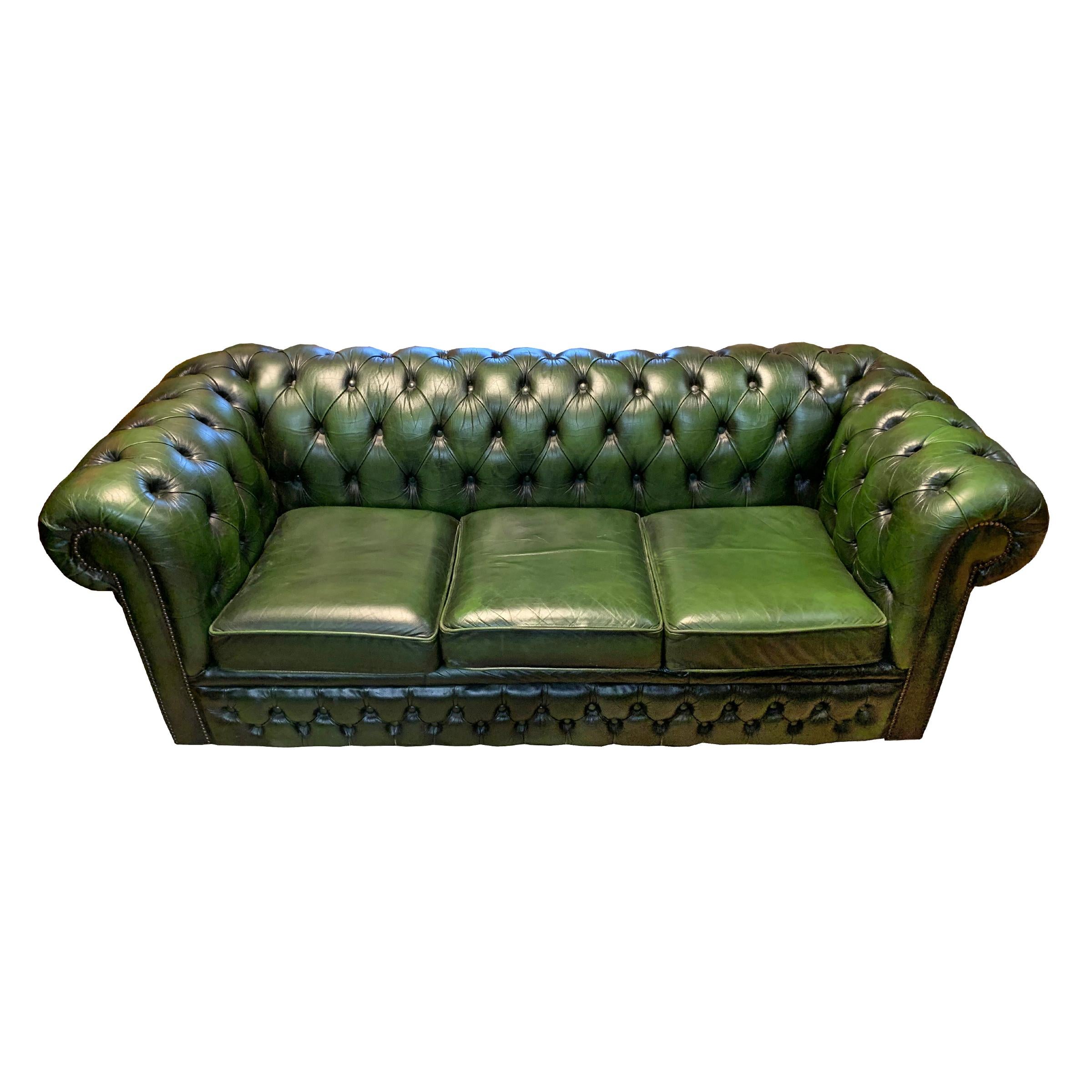 emerald green leather sofa