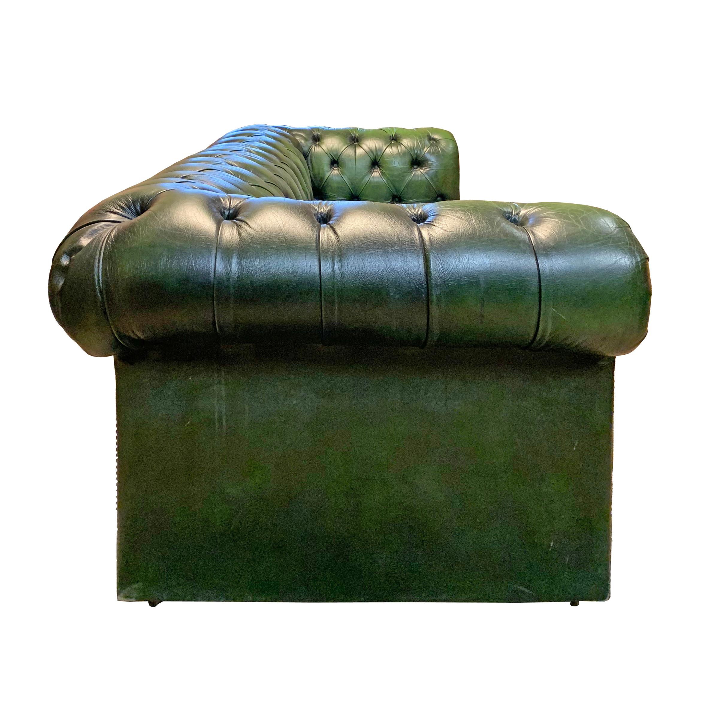 green chesterfield chair