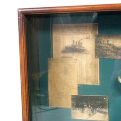Midcentury English Portobello Model of the Titanic Ship on Display Case
