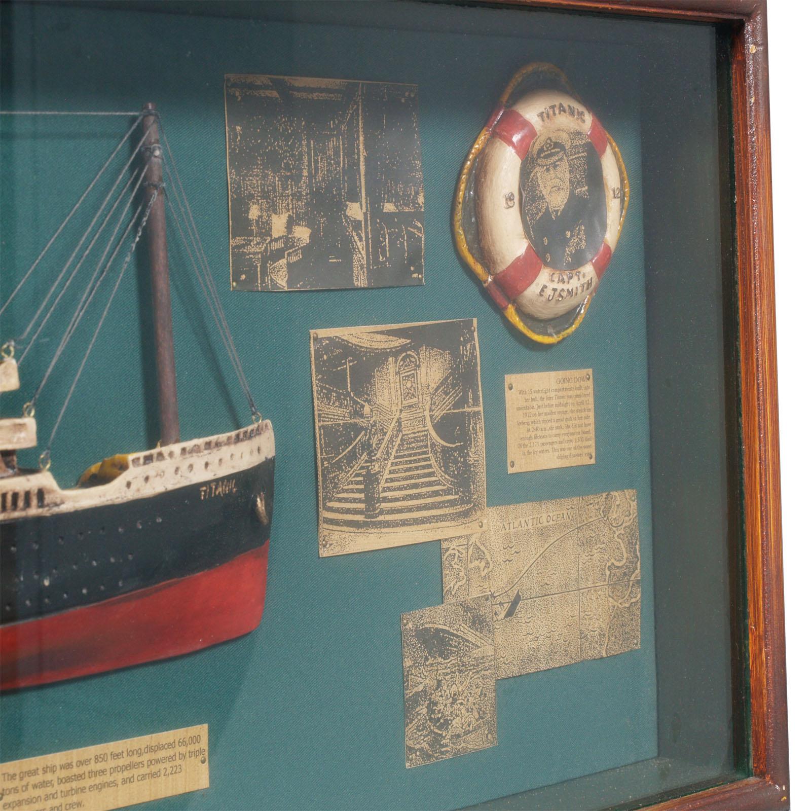 titanic model in glass case