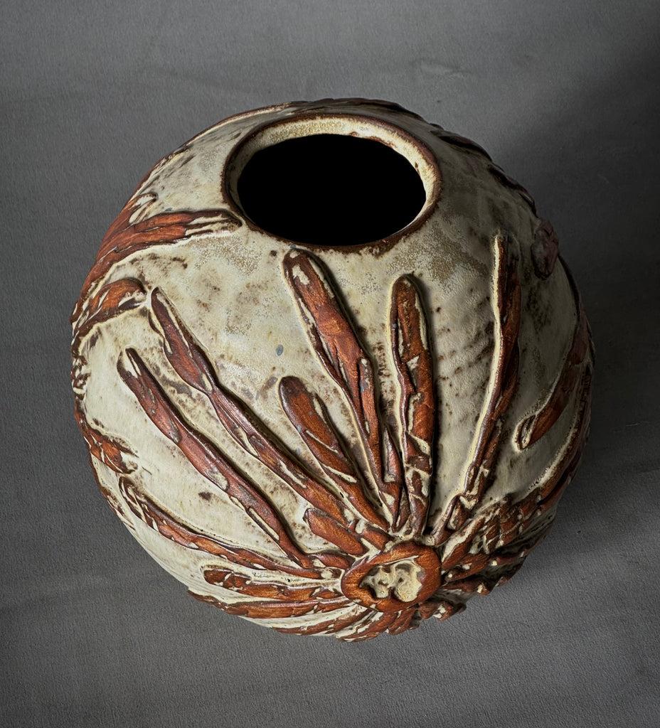 Englische Studio-Keramik-Vase aus der Jahrhundertmitte (Mitte des 20. Jahrhunderts) im Angebot