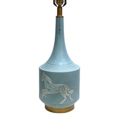 Midcentury Equestrian Motif Lamp