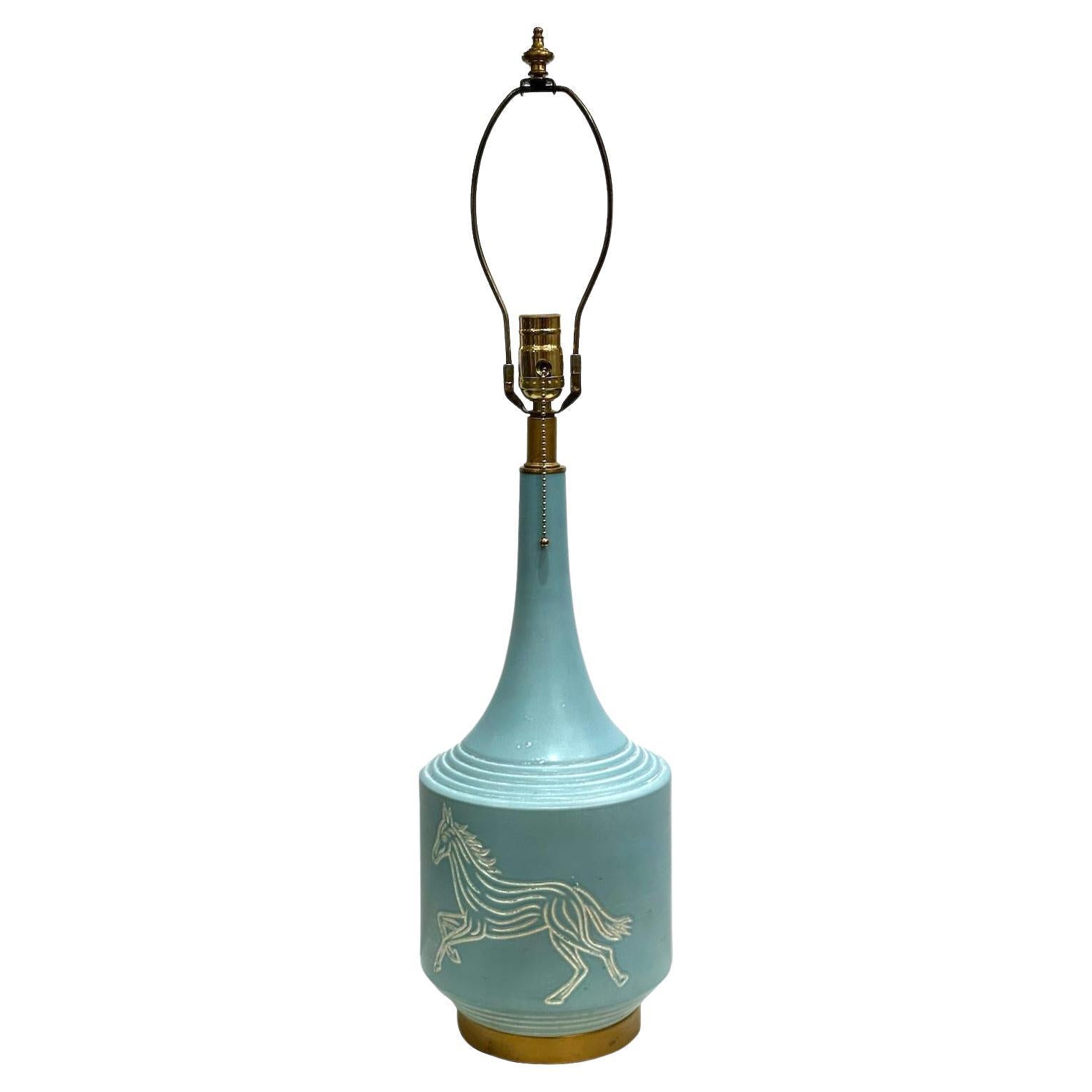 Midcentury Equestrian Motif Lamp