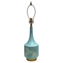 Lampe mit Pferdemotiv aus der Jahrhundertmitte
