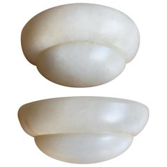 Timeless Pair / Set Art Deco Style Alabaster Wall Lamps or Sconces