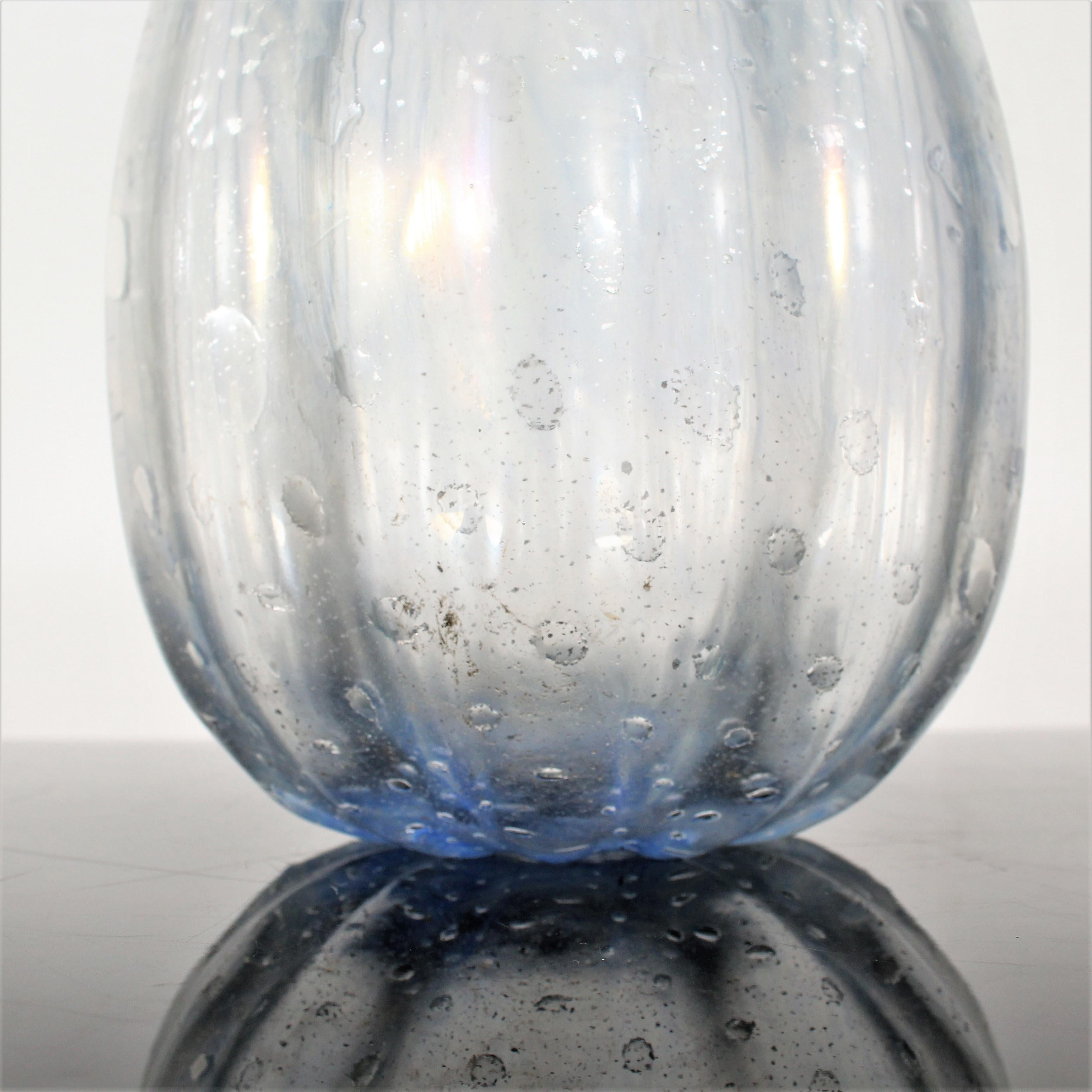 Mid-20th Century Midcentury Ercole Barovier Murano Iridescent Glass Vase, Italy, 1940s