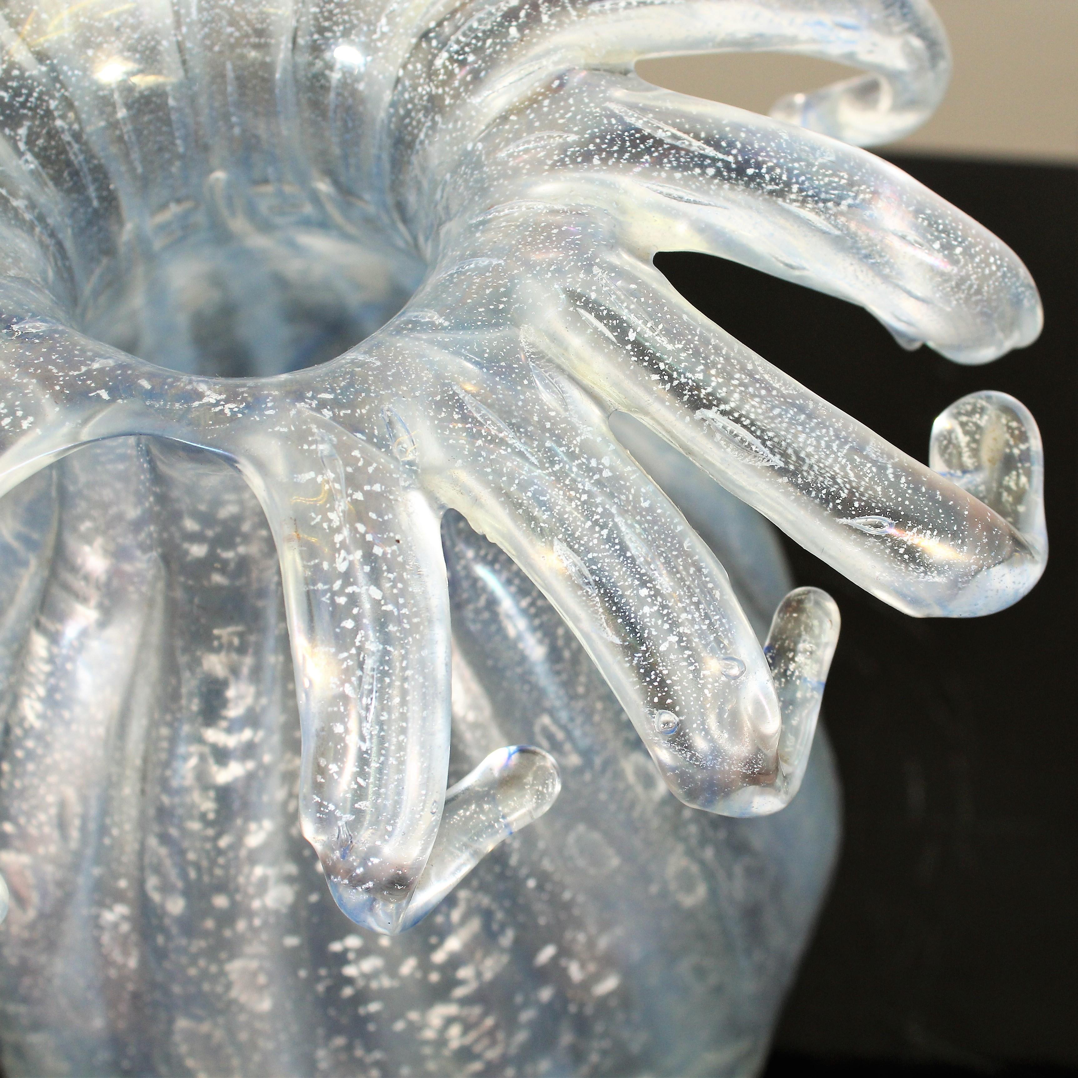 Midcentury Ercole Barovier Murano Iridescent Glass Vase, Italy, 1940s 1