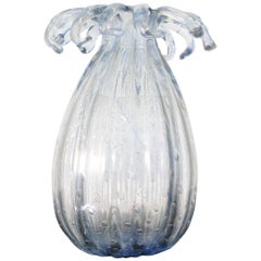 Midcentury Ercole Barovier Murano Iridescent Glass Vase, Italy, 1940s
