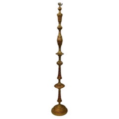 Vintage Mid-Century Etched Bronze Floor Lamp