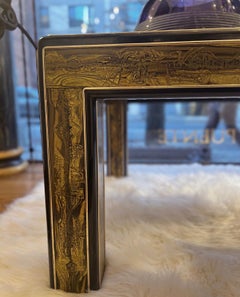 Mid-Century Etched Metal Coffee Table