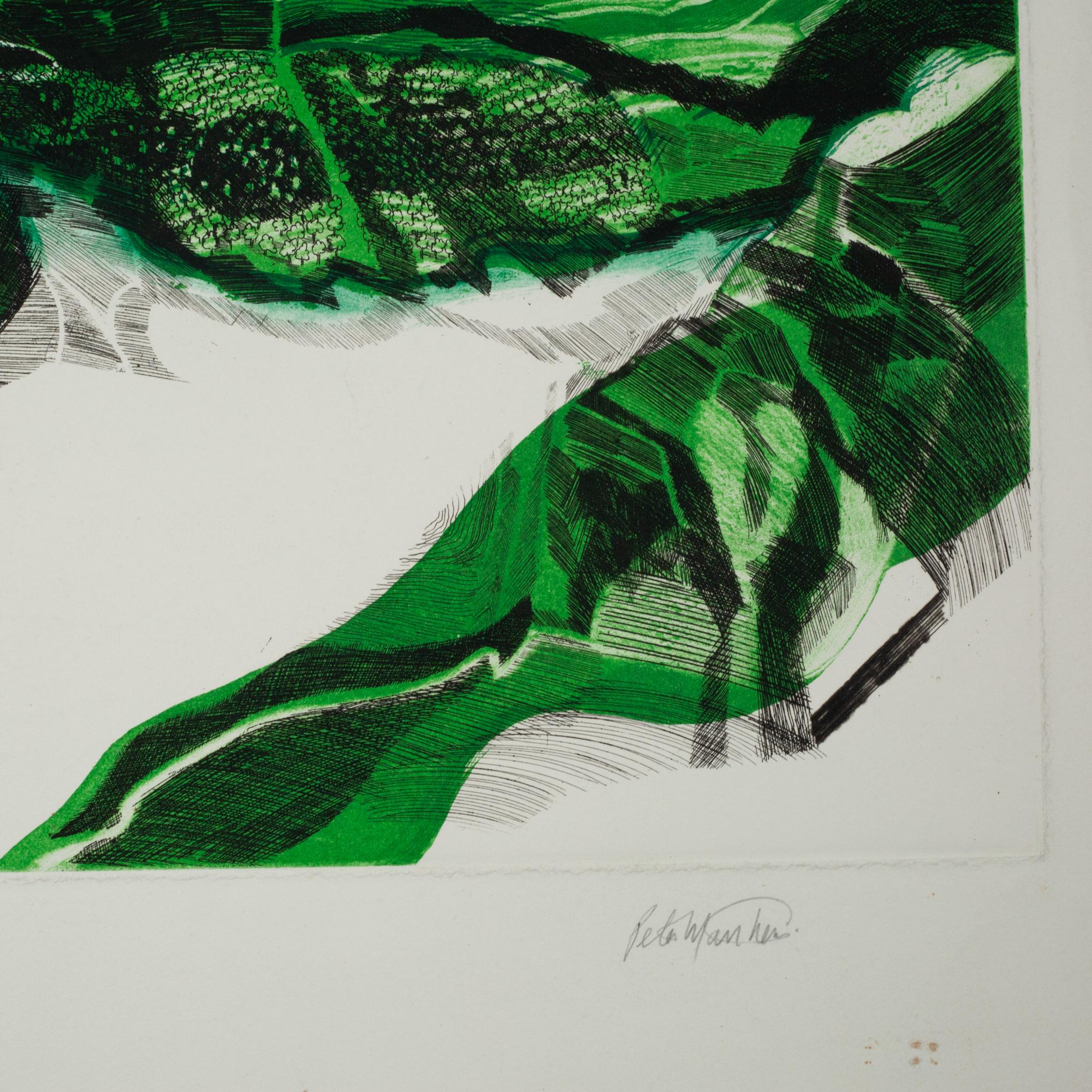 Midcentury Etching With Aquatint, Titled, Great Glen, Signed, Artist Proof (Moderne der Mitte des Jahrhunderts) im Angebot