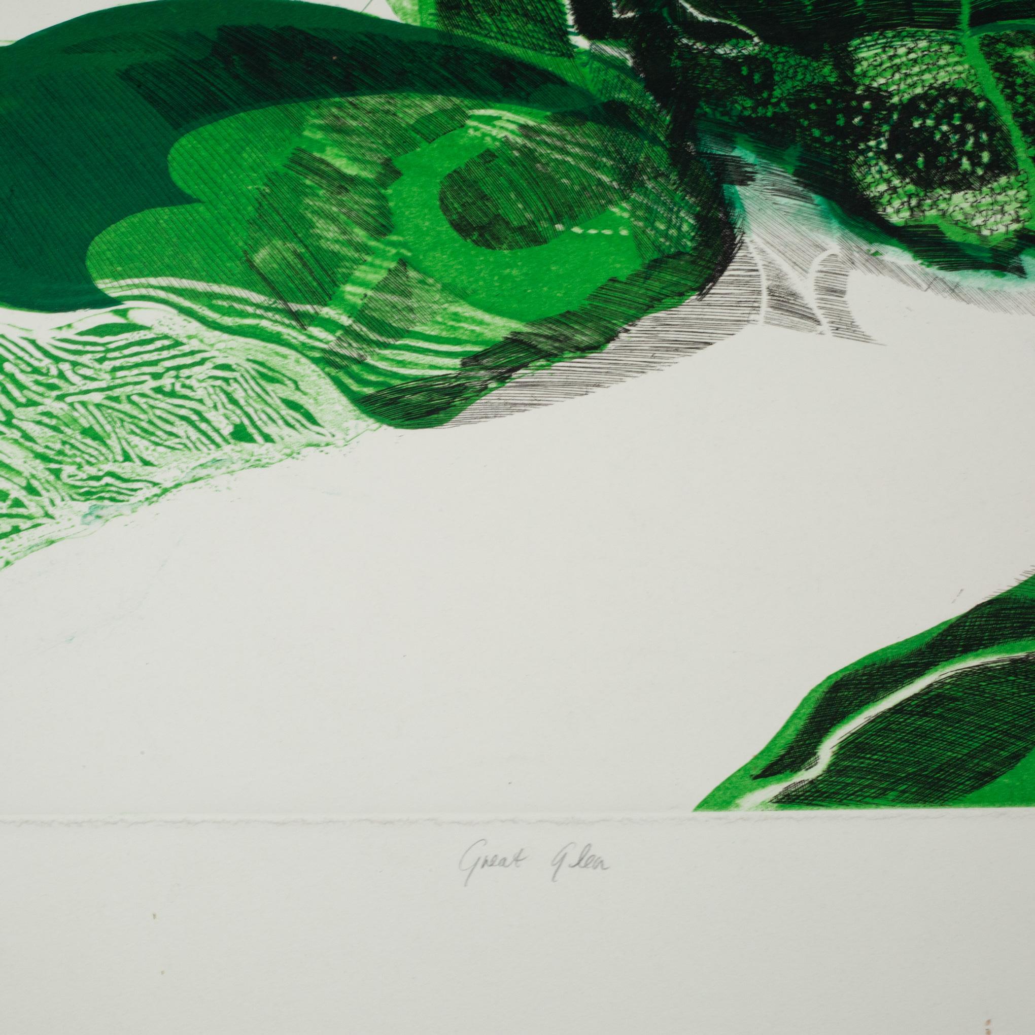 Midcentury Etching With Aquatint, Titled, Great Glen, Signed, Artist Proof (amerikanisch) im Angebot