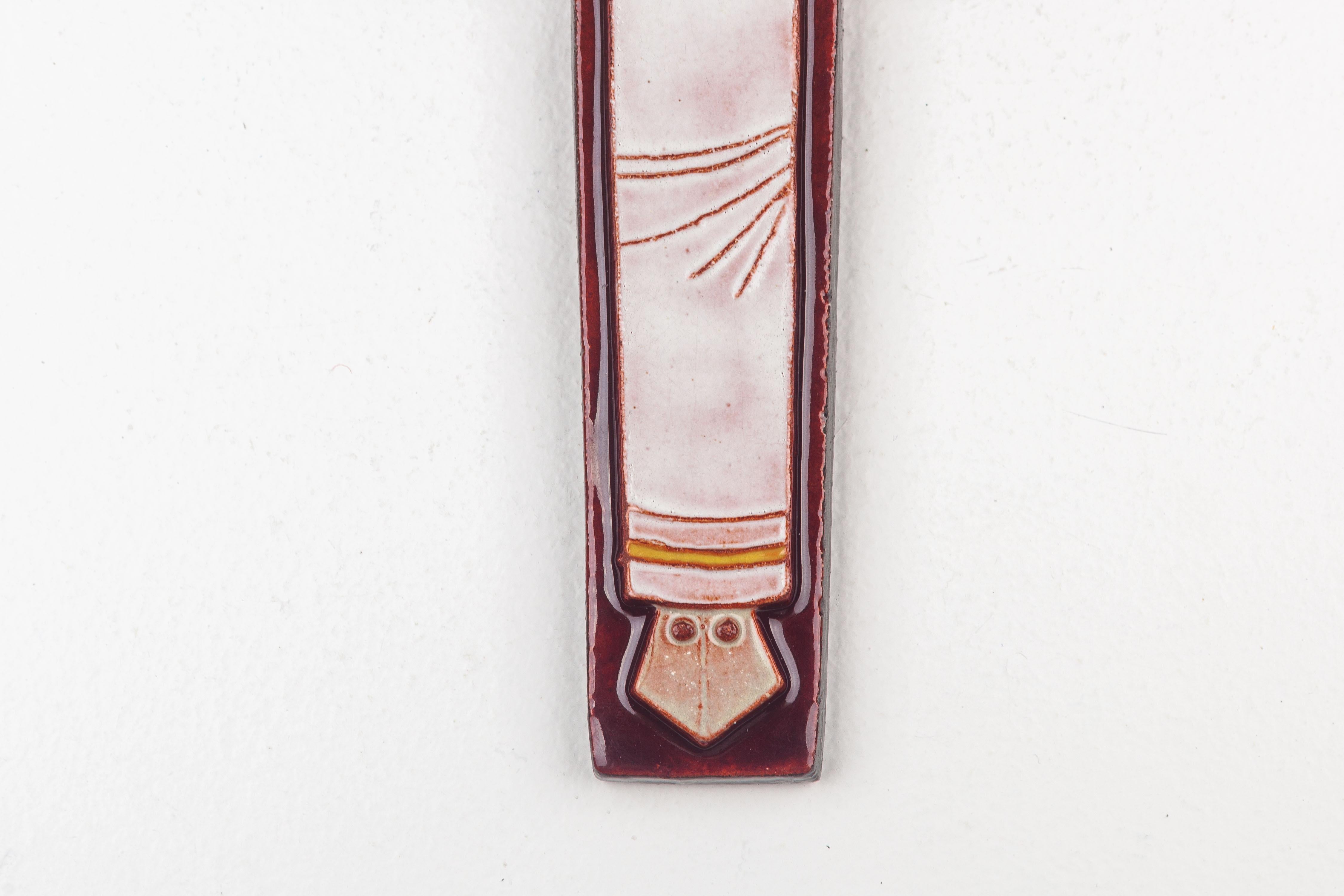 Midcentury European Ceramic Cross, Bohemian Vibe White Cloaked Christ Figure 4