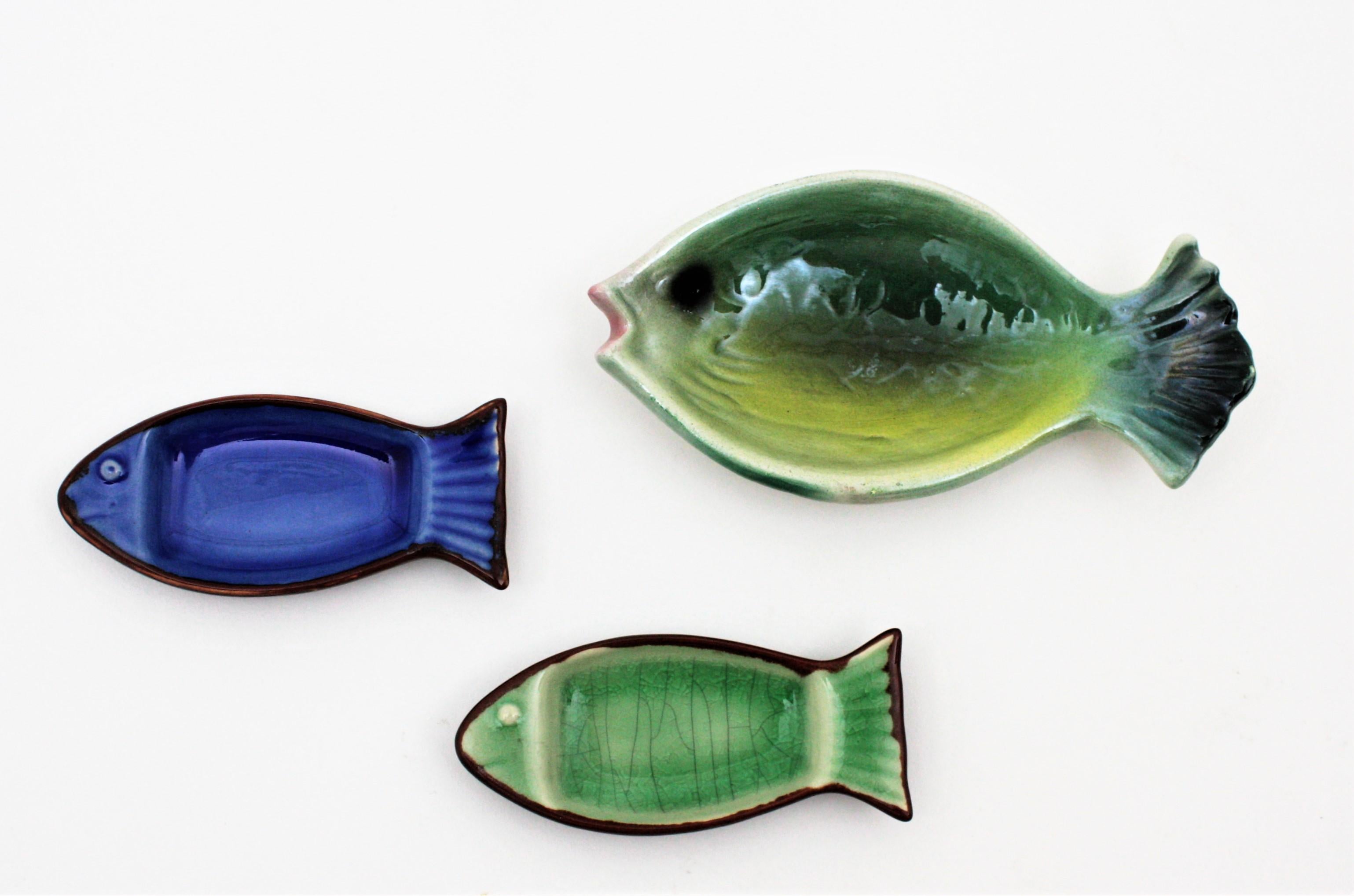 Midcentury European Ceramic Fishes Multi-Color Wall Composition 4