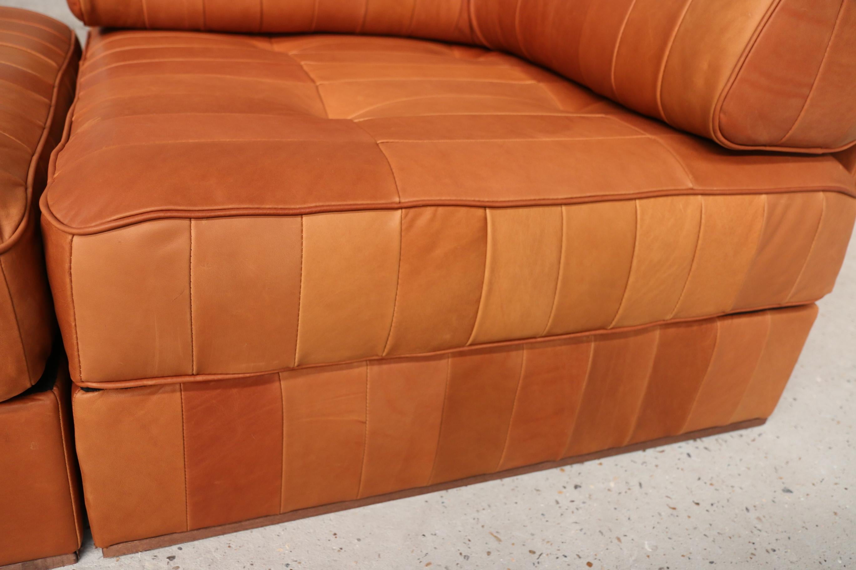 Midcentury Exclusive De Sede Swiss DS88 Patchwork Sofa Lounge of 4 Modules In Excellent Condition For Sale In Ostend, BE