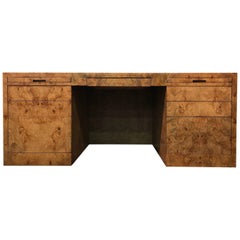 Midcentury Executive Desk in Burl Wood by Directional Furniture