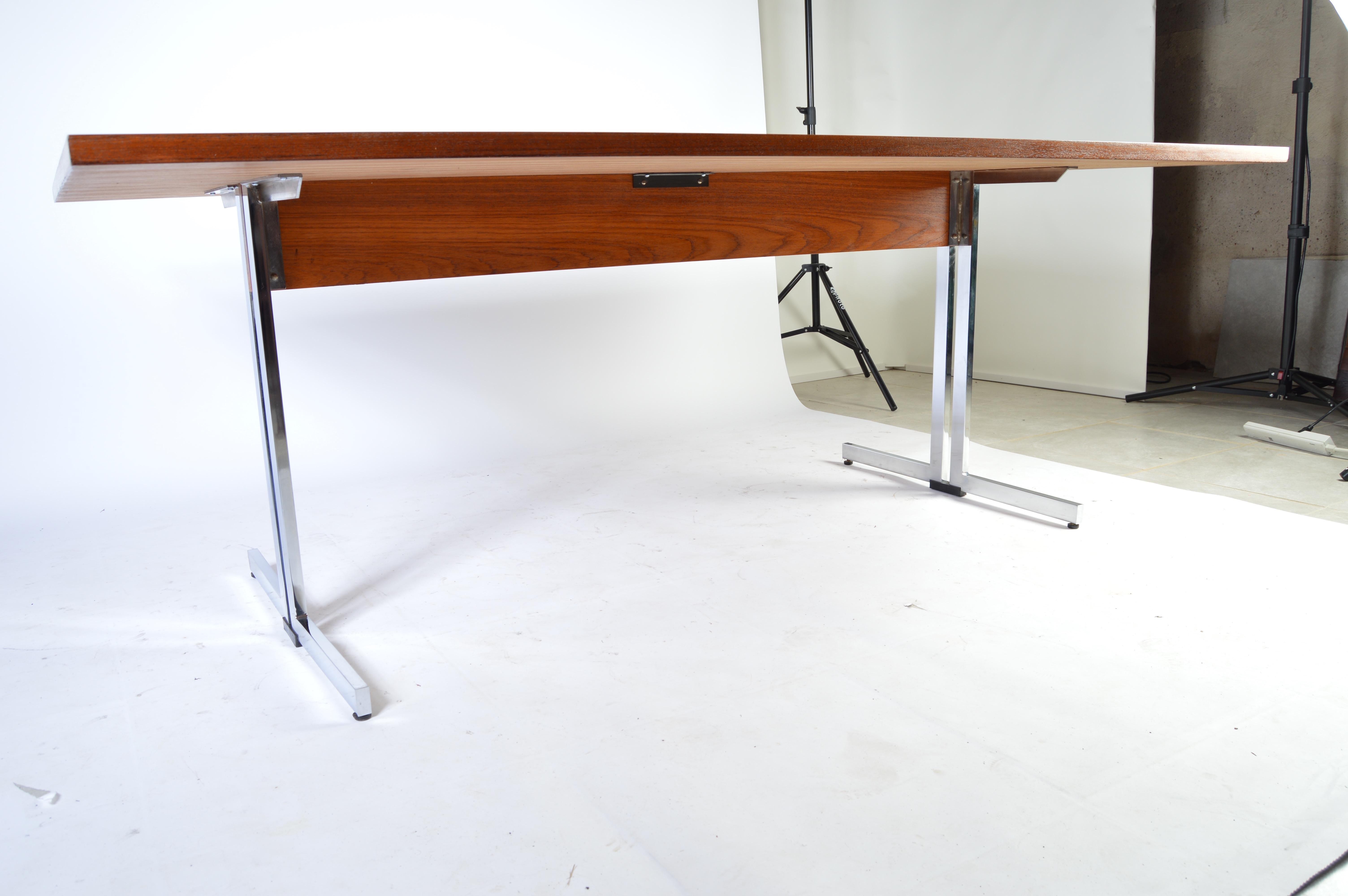 Veneer Midcentury Executive Desk or Table Attributed to Walter Knoll Germany