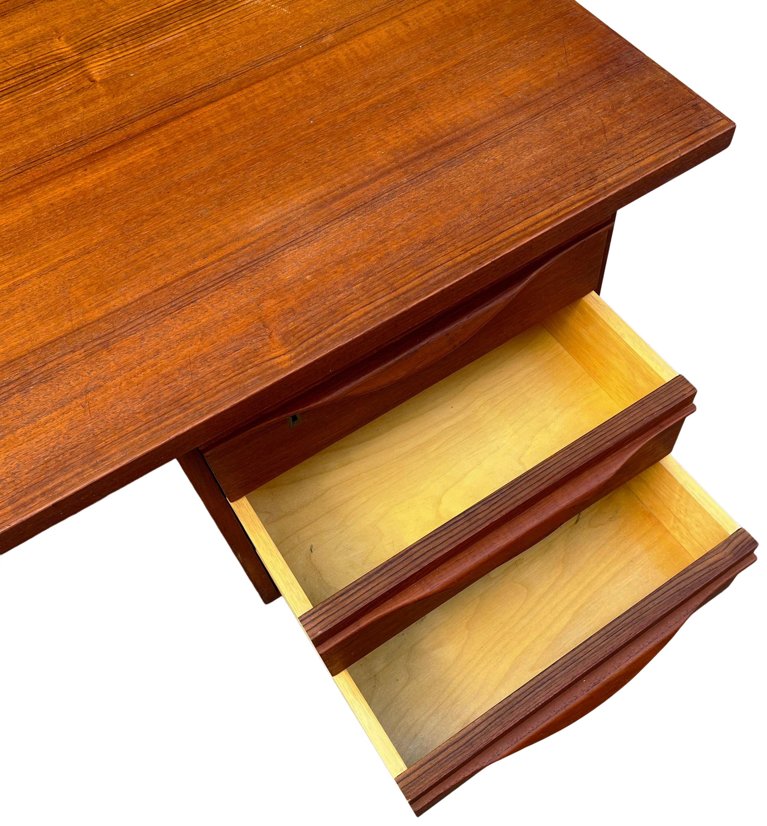 Mid-Century Executive Desk with Hidden Compartment Teak 4